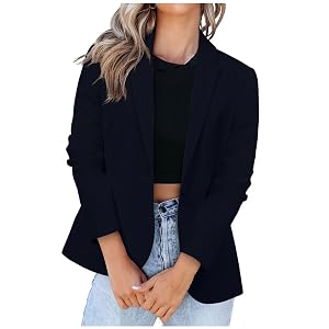 Blazer Jackets for Women Casual Open Front Long Sleeve Blazers Lapel Collar Work Office Bussiness Interview Outfits