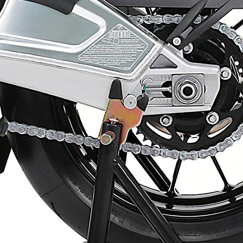 Rear motorcycle stand in use