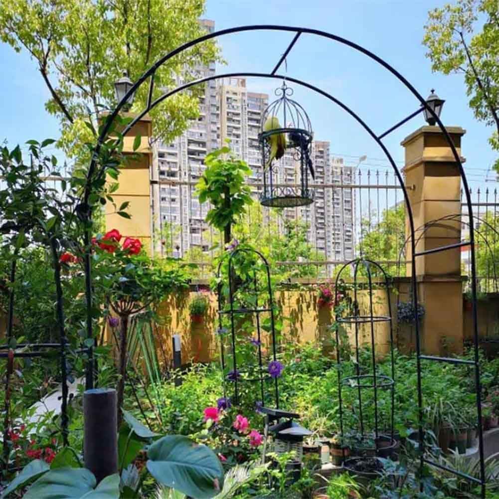 Robusto arco da giardino in metallo largo 3,5 m per rose pergolato durevole in ferro per piante rampicanti, finitura bianca, larghezza 1,2 m x altezza 2,2 m, decorazione paesaggistica esterna