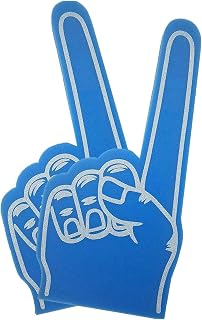 FUN FAN LINE - Mano de Espuma Gigante | Guante con Dedo de Animación para Eventos Deportivos, Fiestas y Conciertos | Ideal para Supporters y Clubes | Pack de 2 Unidades Azul