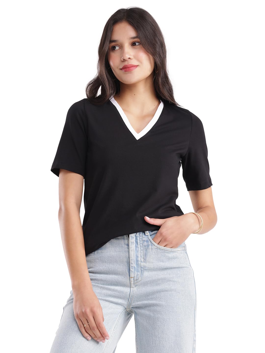 fablestreet LivSoft Cotton T-Shirt - Black and White-picture-15
