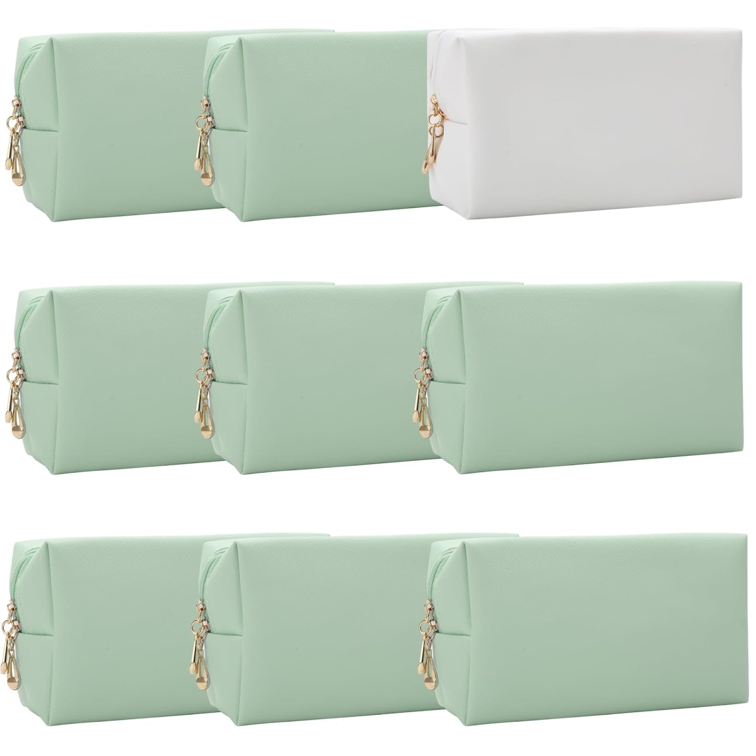 24pcs Bridesmaid Scrunchies Proposal Gifts makeup bag bulk 4.1inch square Hair Claws Bachelorette Hair Clip heart sunglasses 8pack Girls gift for Wedding Party Favors(White&Sage Green) image 3