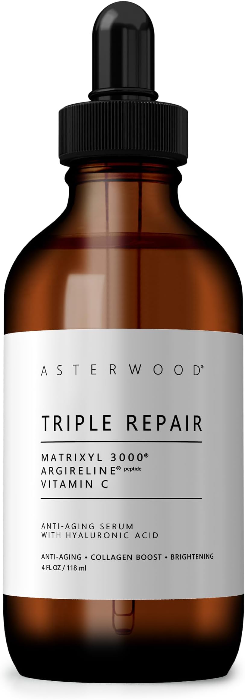 Naturals Matrixyl 3000 30% + Argireline 30% + Vitamin C 20% Serum With Organic Hyaluronic Acid 20%, 118ml | Reduce Sun Spots, Wrinkles, Our Most Powerful Triple Combination