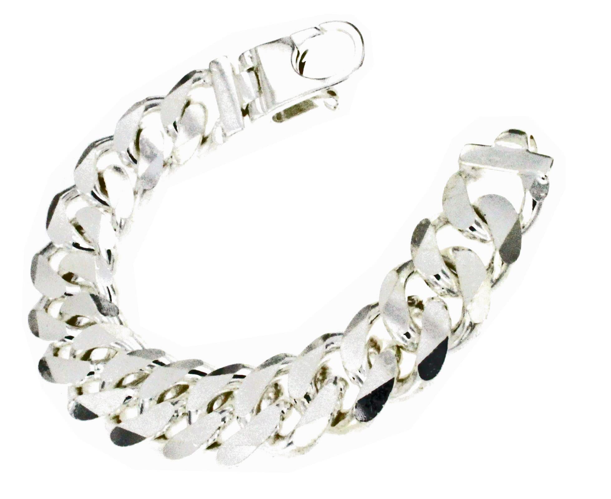 Original italienisches schweres Panzerarmband 925 Silber 19mm breit Länge wählbar Silberarmband Armband Damen Herren Schmuck ab Fabrik tendenze Italy