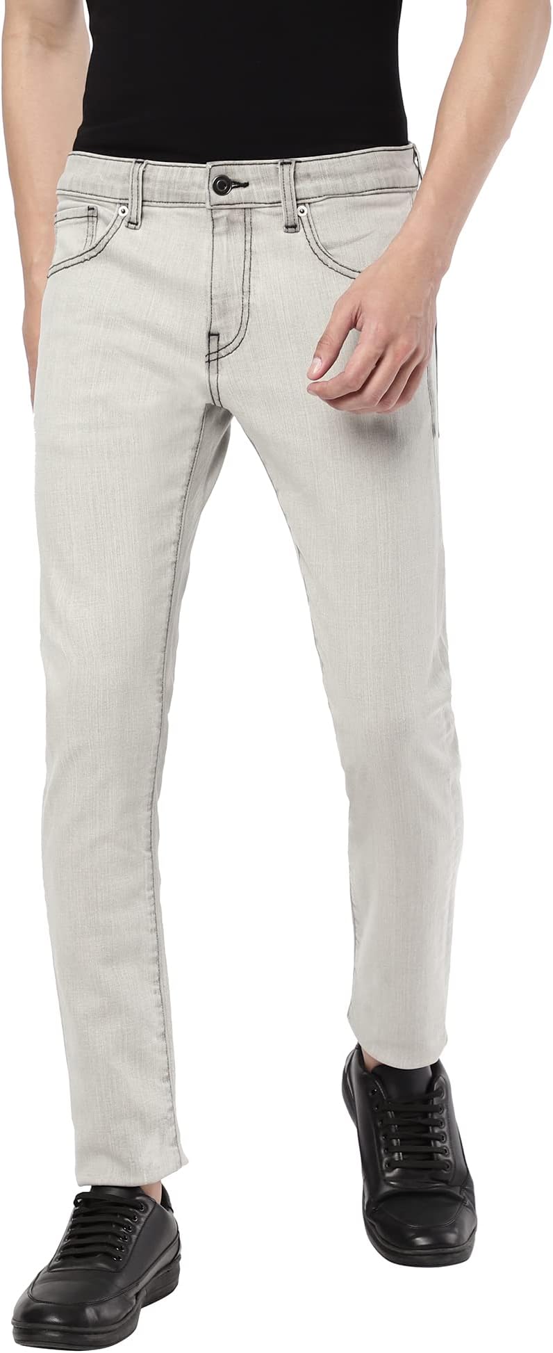 PassionMen's Black/Grey Slim Fit Jeans