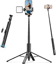 Ulanzi MT86 Smartphone Tripod, Auto Open/Close, One Hand Operation, Selfie Stick, Smartphone Stand, Compatible with iPhone & Android, 5.0 ft (153 cm), 8 Levels of Extension, 360° Rotation, Includes