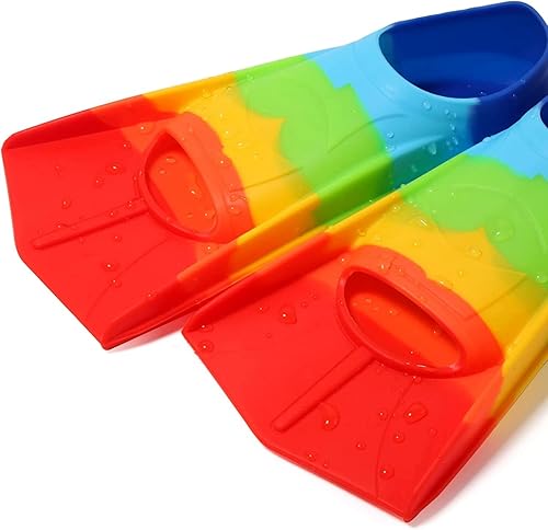 Vista 210 de Aletas de natación para niños, aletas cortas para niños, aletas de natación para entrenamiento de natación para niños y niñas principiantes Un