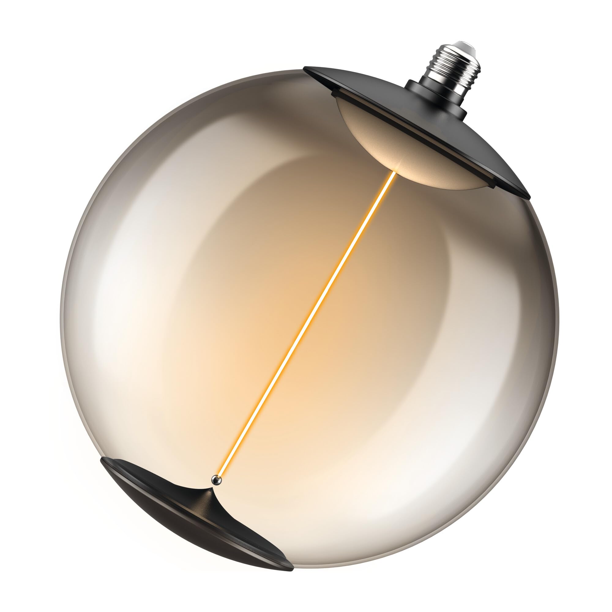 Osram Lampe LED Vintage 1906 BigBall35, 12 W (400 lm), blanc chaud 1800 K, boîtier en plastique fumé, culot E27, technologie d'aimant à filament, intensité variable