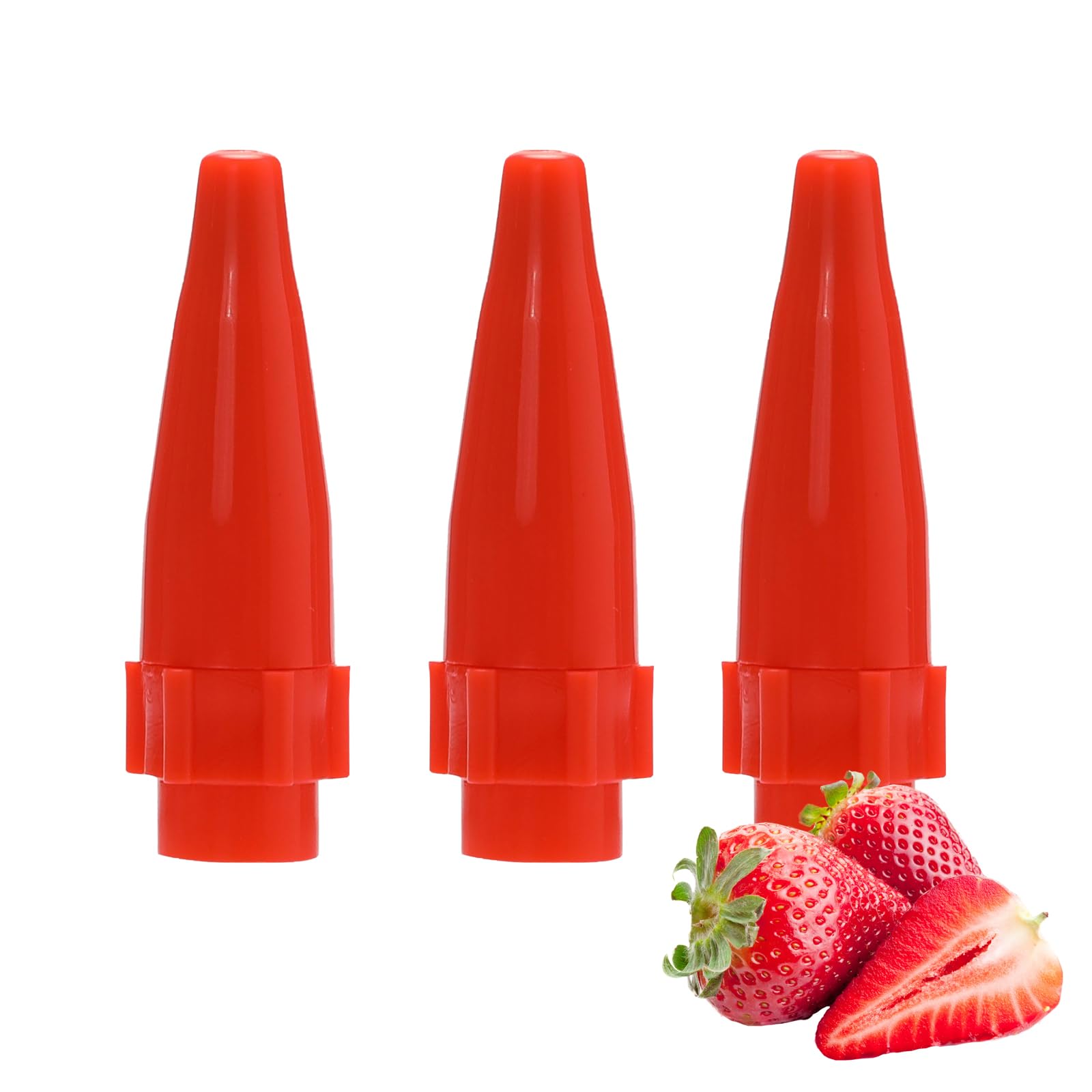 Strawberry Flavor Nozzle Silent Plastic Dispenser Premium Silent Nozzles &amp; Neutral Twist Tops for Any Brand Cream Chargers Tanks(3 Packs)