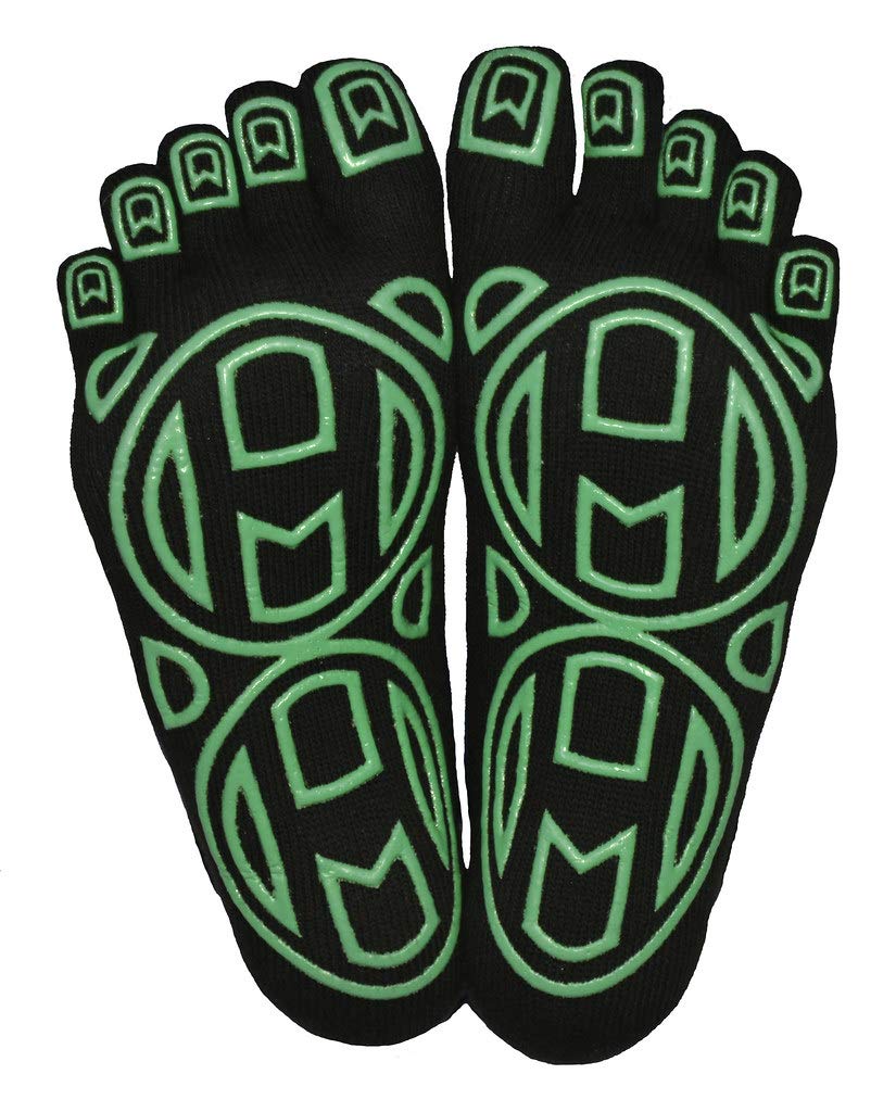 Mato &amp; Hash 5-Toe Exercise Barefoot Feel Yoga Socks With Full Grip