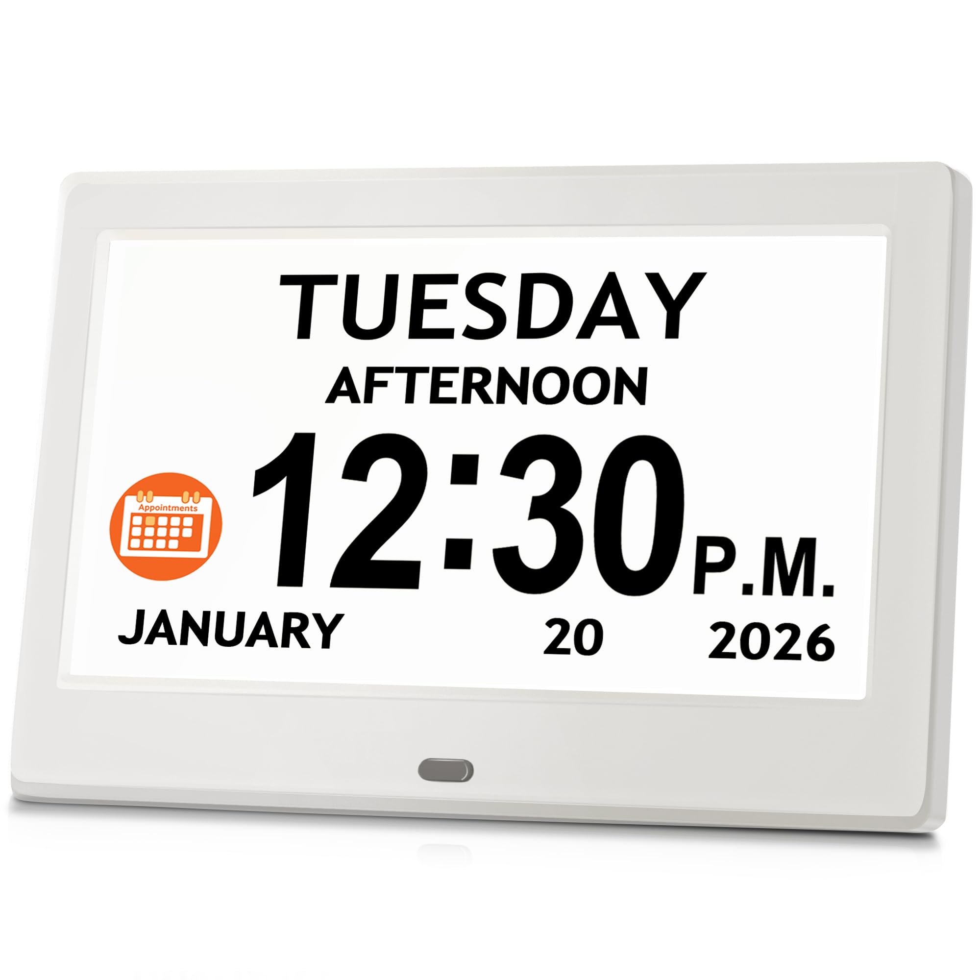 7'' Dementia Clock With Date and Time, Large Display Digital Alarm Clock