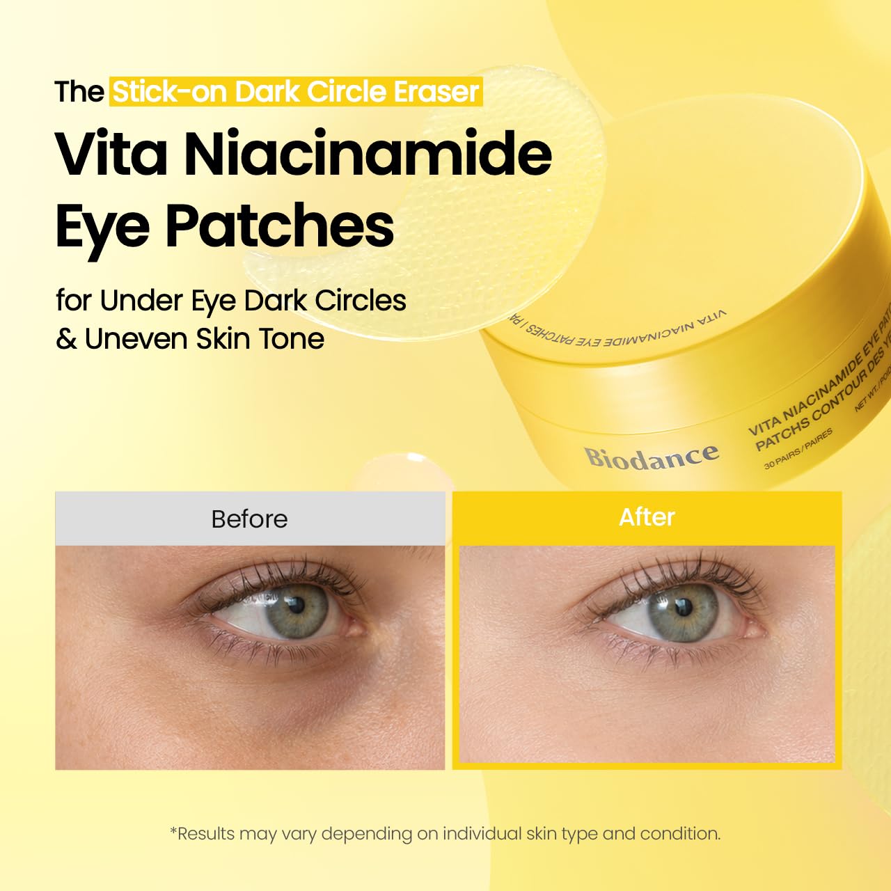 BIODANCE Hydrogel Eye Patches for Under Eye, Vita Niacinamide (60 Count) view 3