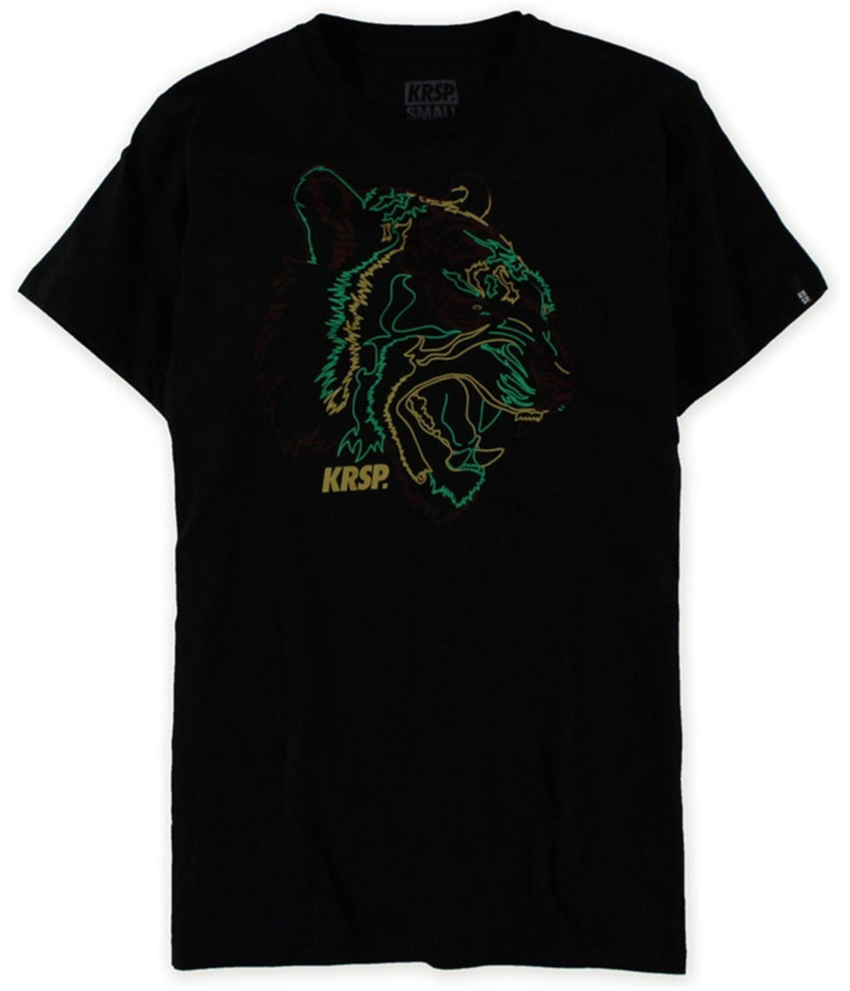 KRSP.Mens Bad Kitty Neon Graphic T-Shirt, Black, Large