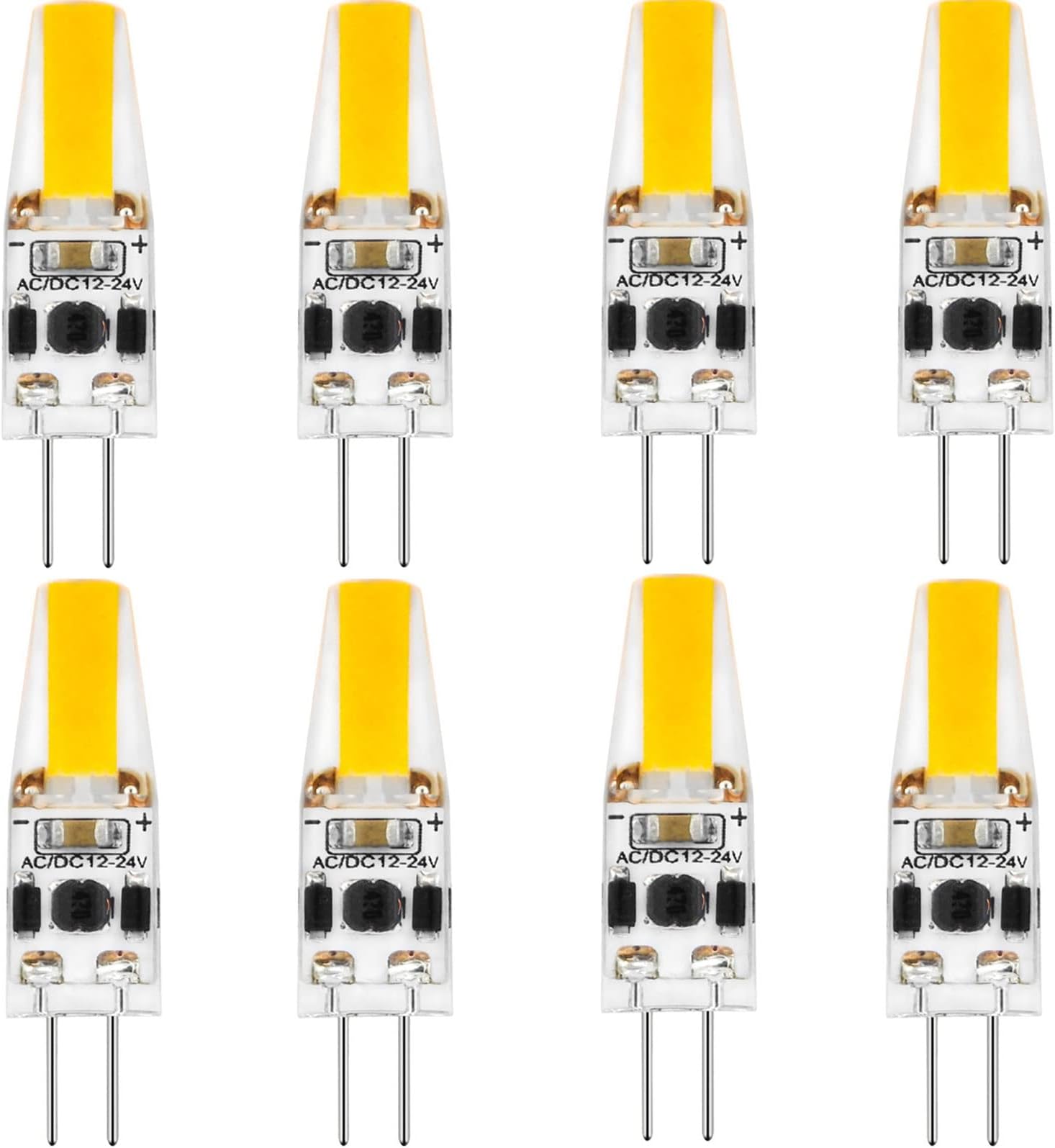 CTKcom 8 Pack 3W G4 LED Light Bulbs AC/DC 12V Bi-Pin Base Ceiling Recessed Puck Light Bulb LED Replacement Halogen Bulb 30W Equivalent, 360 Degree Beam Angle, 3000K Warm White