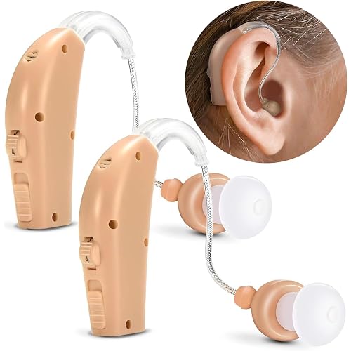 MSA 30X Behind the Ear Sound Amplifier, Amplifies Sound by 30 Times, Lightweight, Virtually Invisible, Comfortable, Adjustable Volume, Fast Charging, Nude, 2ct