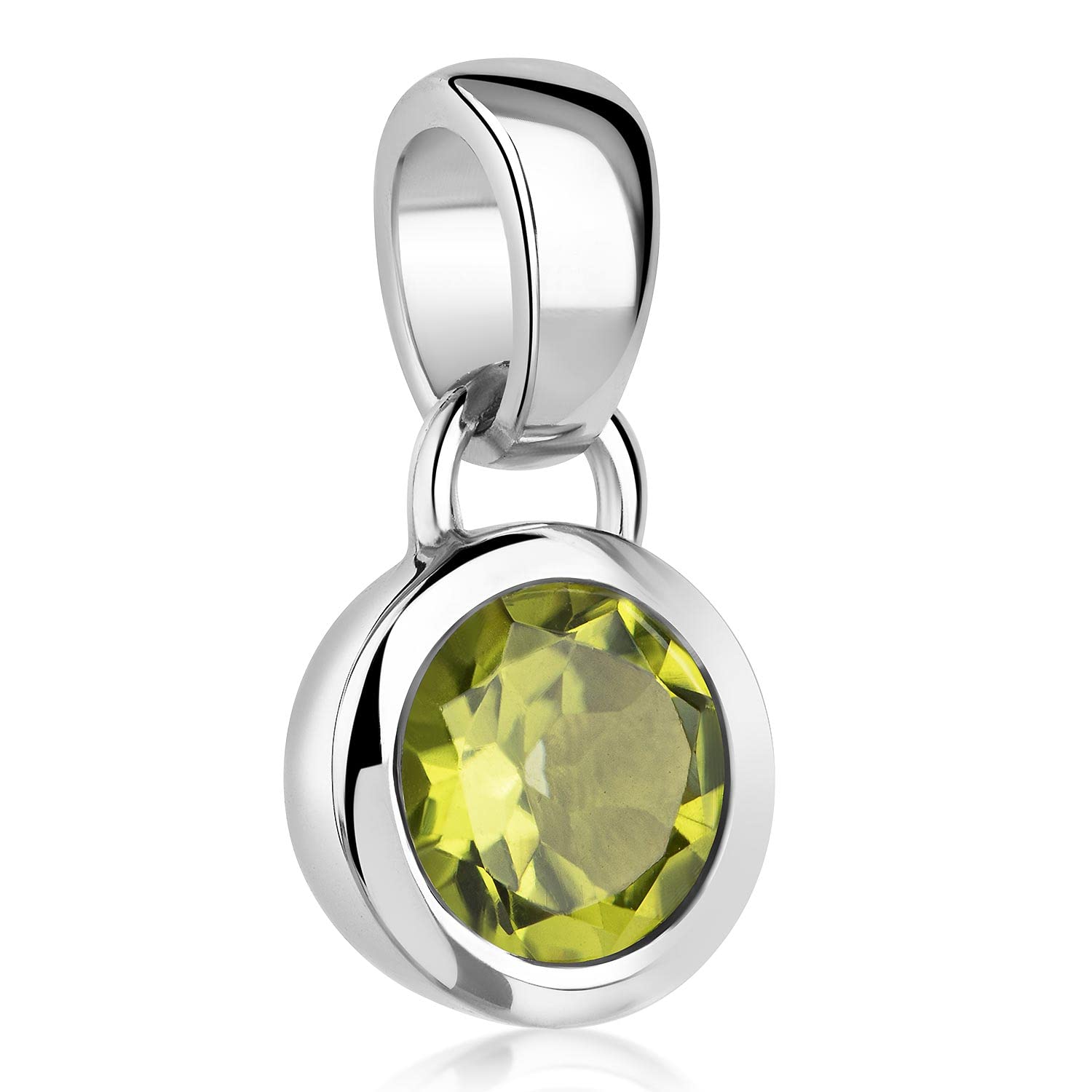 MATERIA by Matthias Wagner Damen Kettenanhänger Silber 925 Edelstein Peridot Kette echt