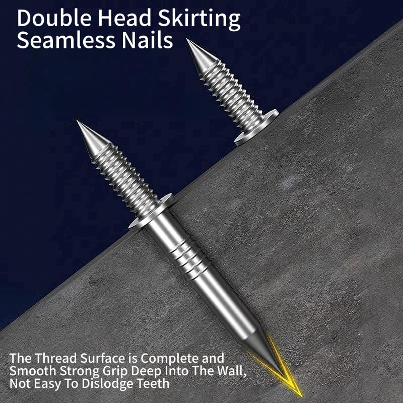 200 Chiodi Per Battiscopa A Doppia Testa - Senza Cuciture, Antitraccia, Con Attrezzo