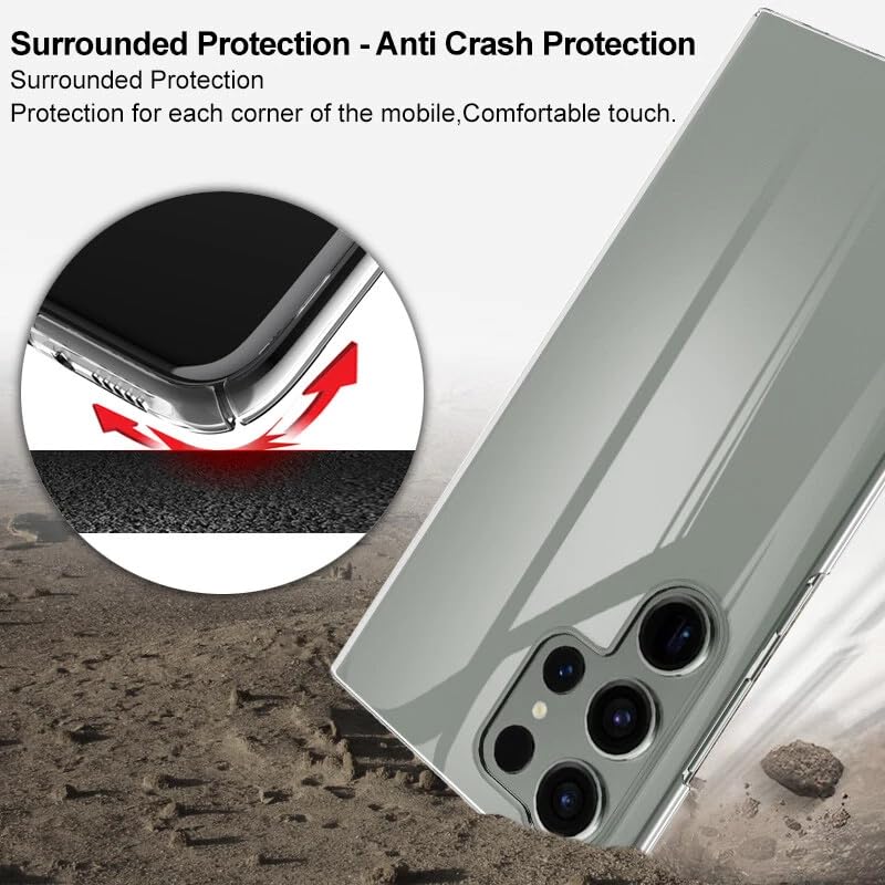 Image of DIZORO Compatible with Samsung Galaxy S23 Ultra 5G Back Cover Case Clear,[ Anti Yellow ][Military Grade Protection] Hard PC Back Cover Transparent