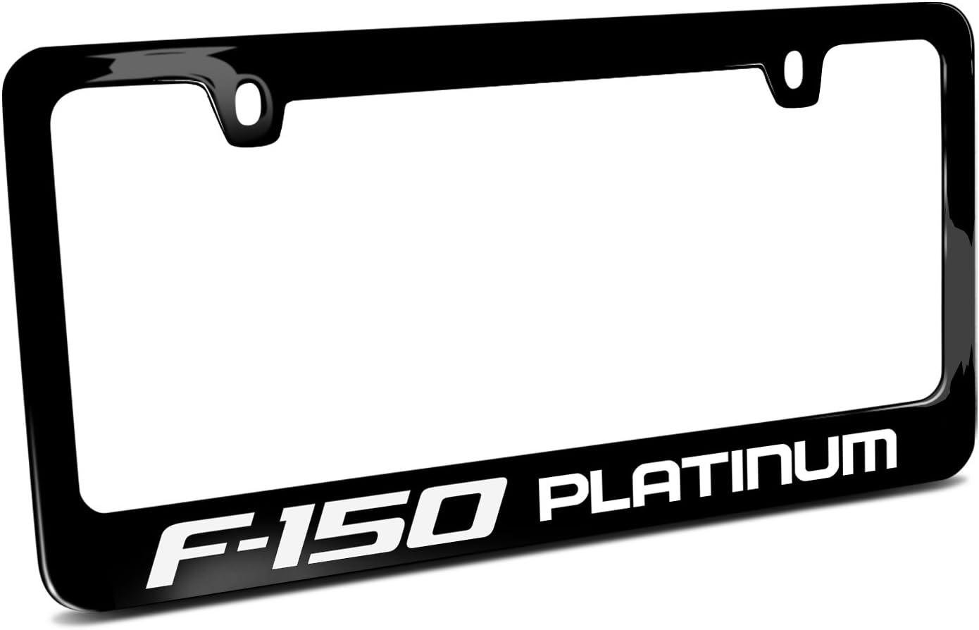 iPick Image for Ford F-150 Platinum Printed American-Made Black Metal License Plate Frame - Official Licensed
