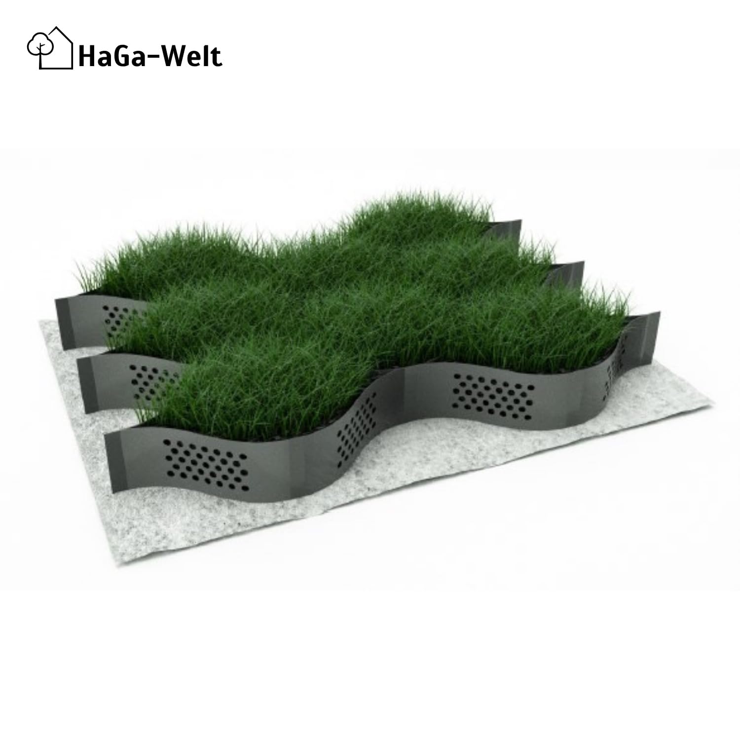HaGa® Geomalla 6,5 m x 2,5 m x 10 cm = 16,25 m² | Refuerzo de suelo - Rejilla de grava para suelo estable en jardín, patio, entradas y más | Rejilla de panal | Rejilla de suelo