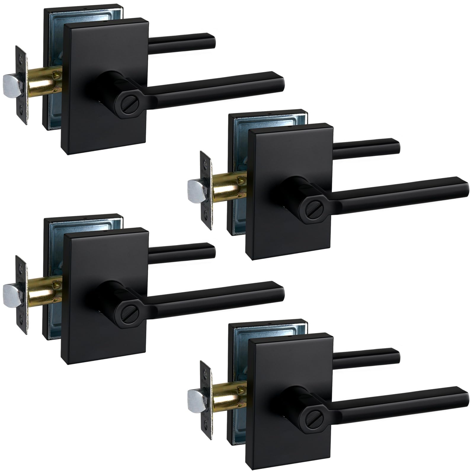 Poignée de serrure à levier bronze huilé pour porte d'entrée HTL01-ORB-CP lot de 4