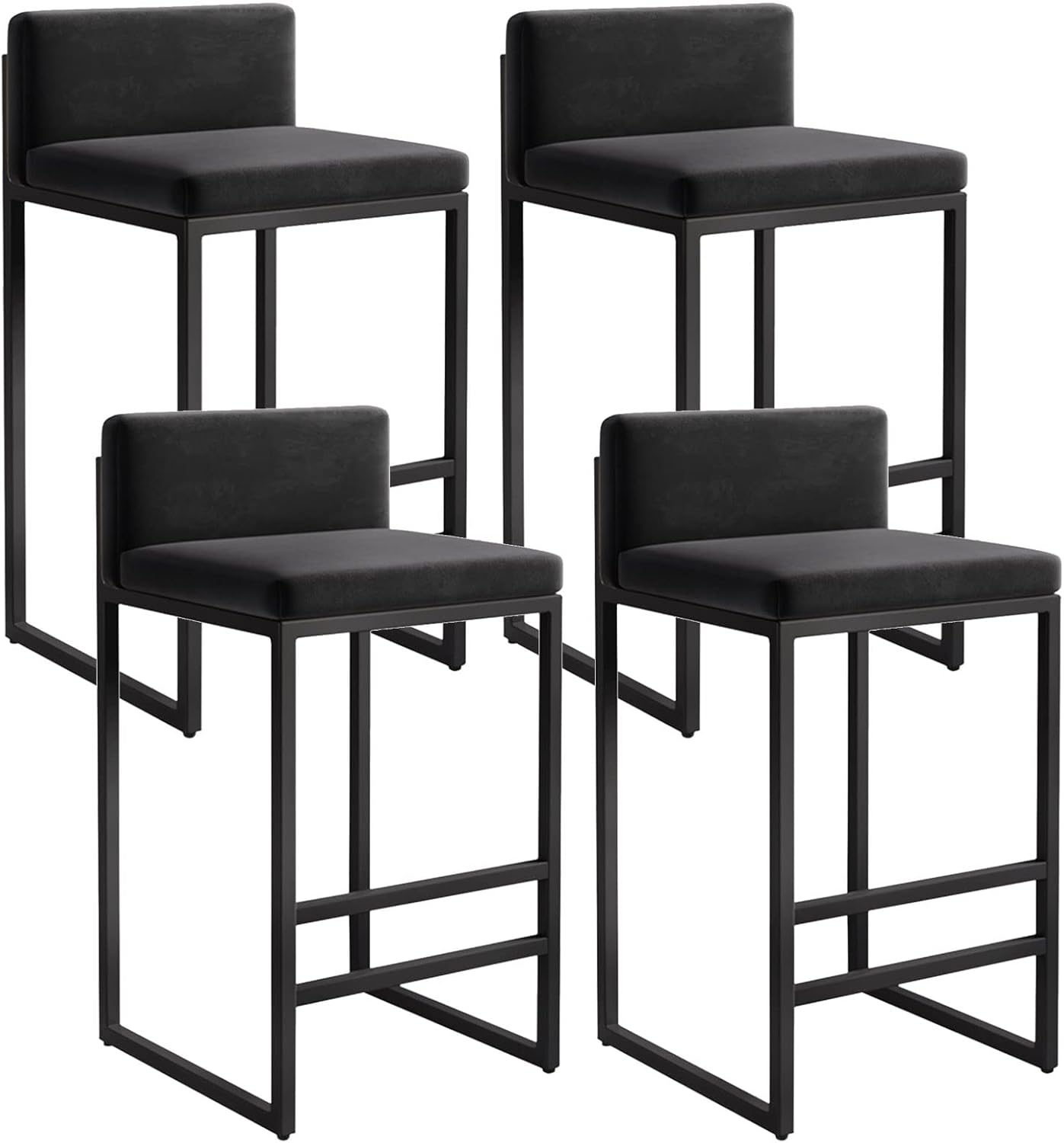Lsoiup Counter Height Bar Stools Set of 4 Velvet