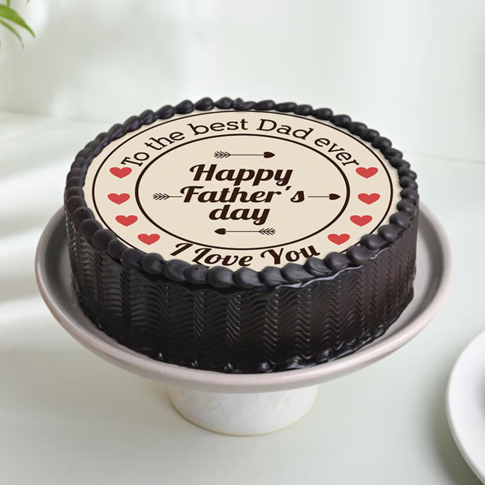 FlowerAura Father's Day Cake Delicious Chocolate Flavor Best Dad Ever Photo Cake For Father | Cake For Dad | Cake For Papa | Cake For Father-In-Law (Same Day Delivery) (0.5Kg)-image-8