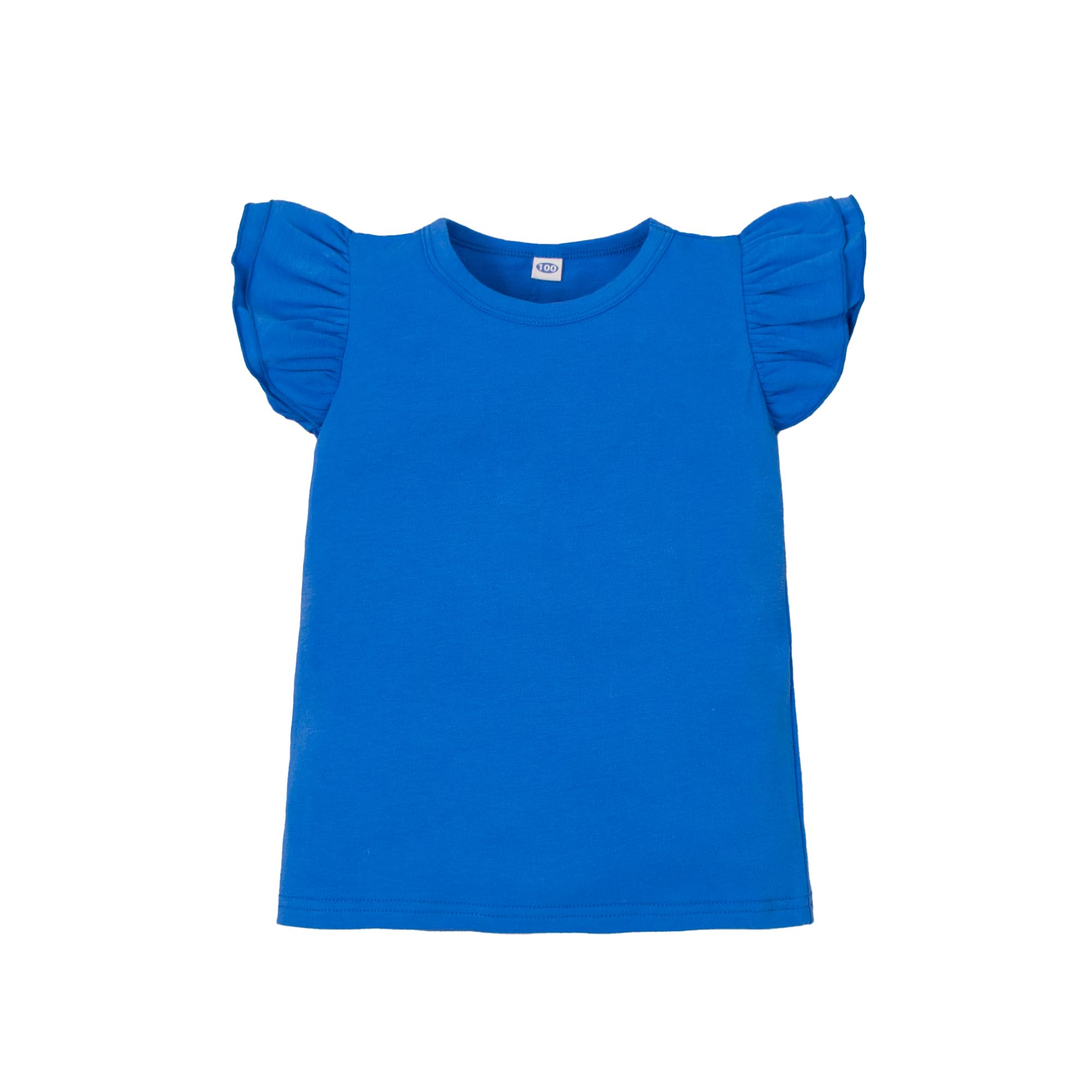 LYSMuch Toddler Girls Short Sleeve Ruffle Basic Blouse