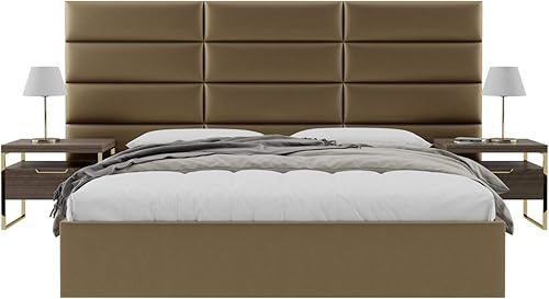 Miniatura 95 de Vänt - Paneles tapizados de cabecera para montar en la pared, diseño Isabelle, 60 x 23 pulgadas, configuración de 4 paneles individuales,