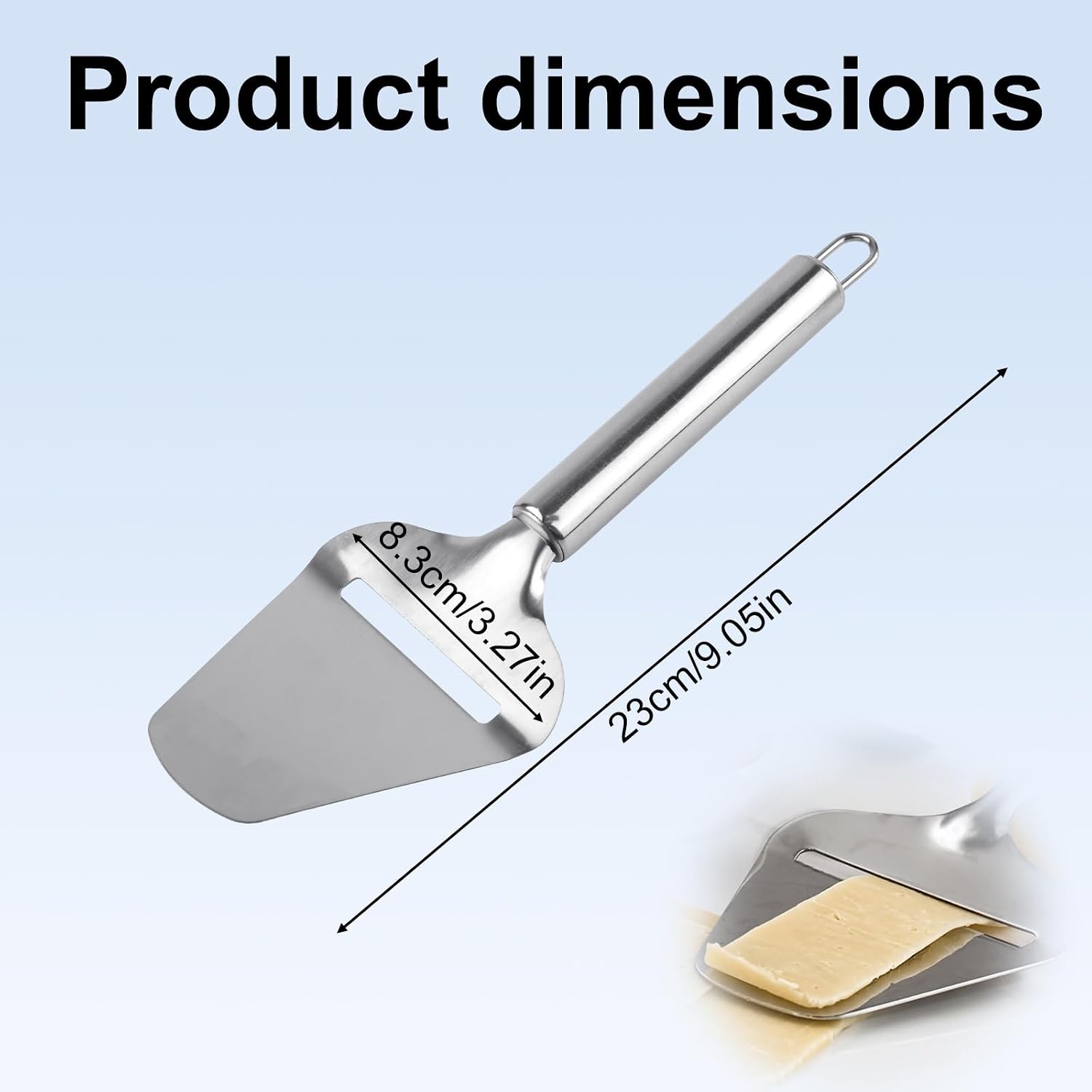 2pcs Stainless Steel Cheese Slicer, Multi-Functional Cheese Cutter Handheld Slicer Silver Non-Stick for Kitchen Cooking Every American Kitchen's Accessories