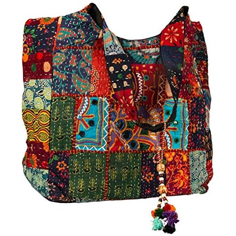 Tribe Azure Fair Trade Women's Cotton Shoulder-Handbags One Size Red Cover