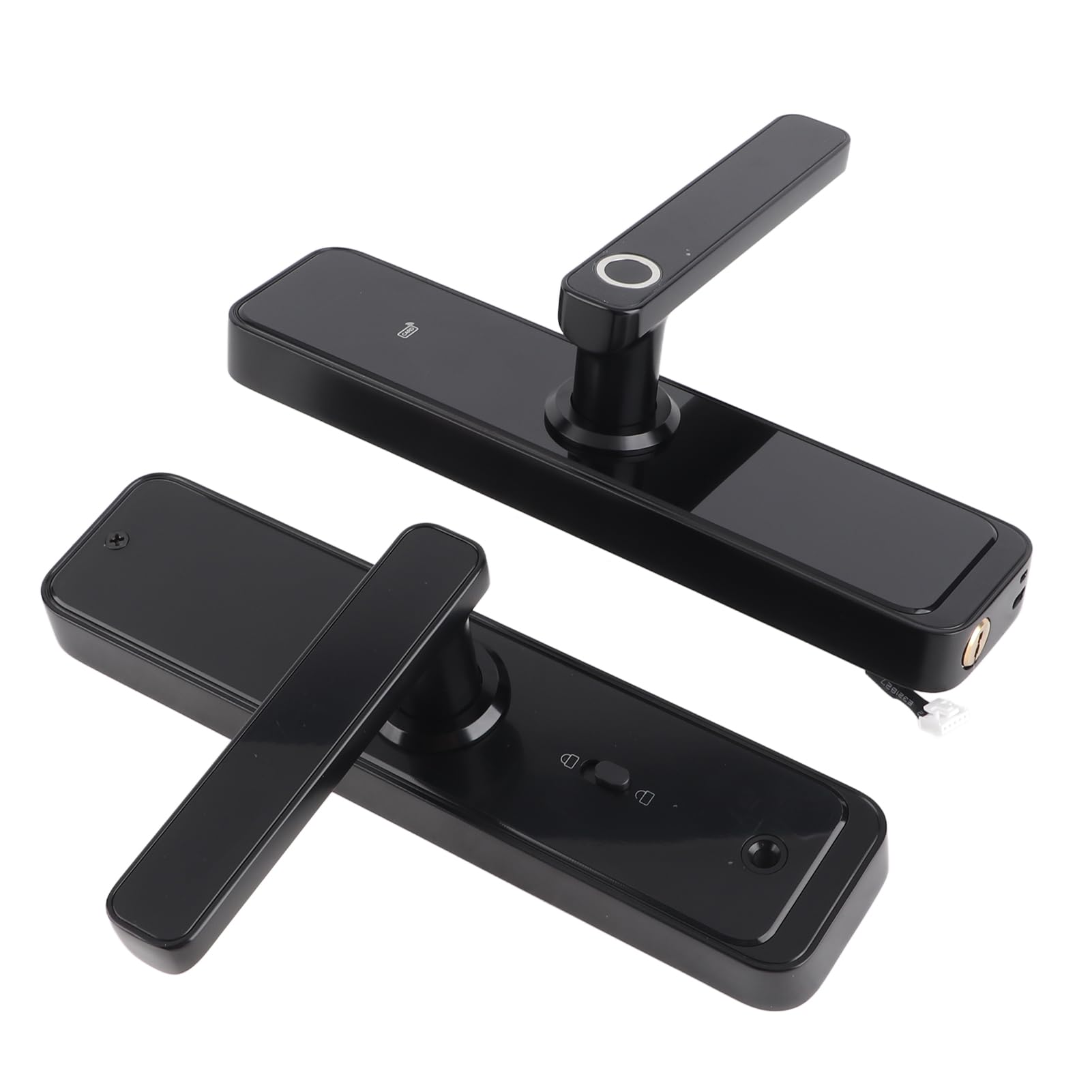 Zamek do Drzwi Smart z Dostępem Linii Papilarnych, 2 Klucze, for | Stop aluminium, zasilanie awaryjne USB, wiele metod odblokowania, do użytku domowego i biurowego