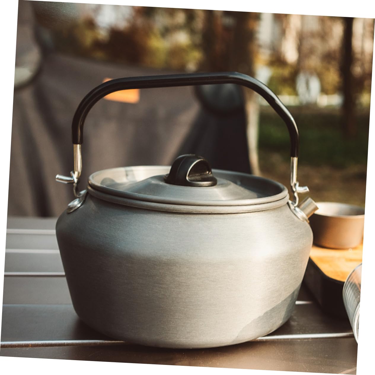 Mikikit Insulated Camping Kettle Portable Tea Pot for Outdoor Use Quick Heat Non-slip Handle Compact Size for Outdoor Adventures
