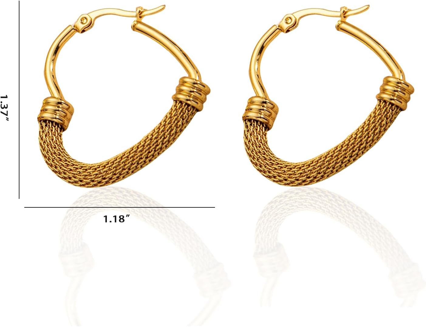Gold Plated Earrings for Women - hypoallergenic Gold Hoop Earrings Hollow Flake lightweight gold hoops - Image 4
