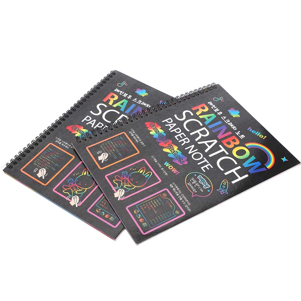 3Pcs Scratch Note Multicolor Art Supplies Art Card Students Drawing Books