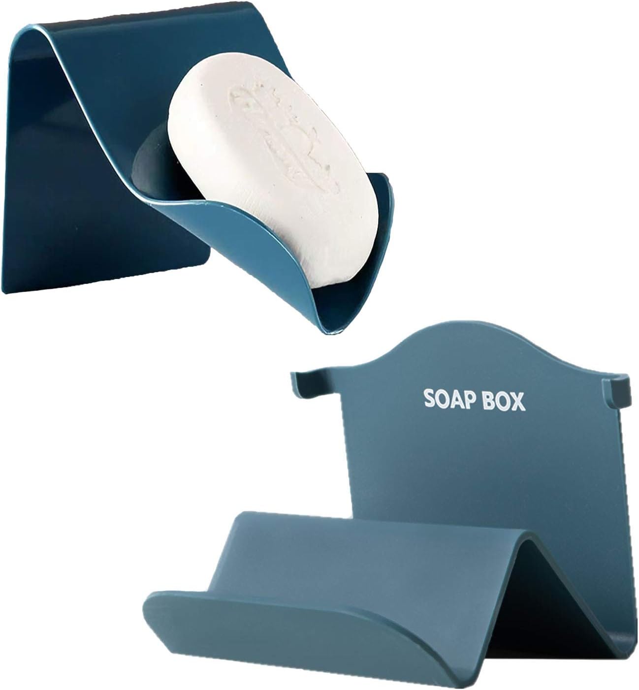 GO KITCHEN Soap Dish with Drain, Bar Soap Holder for Shower Waterfall Wall Mount or