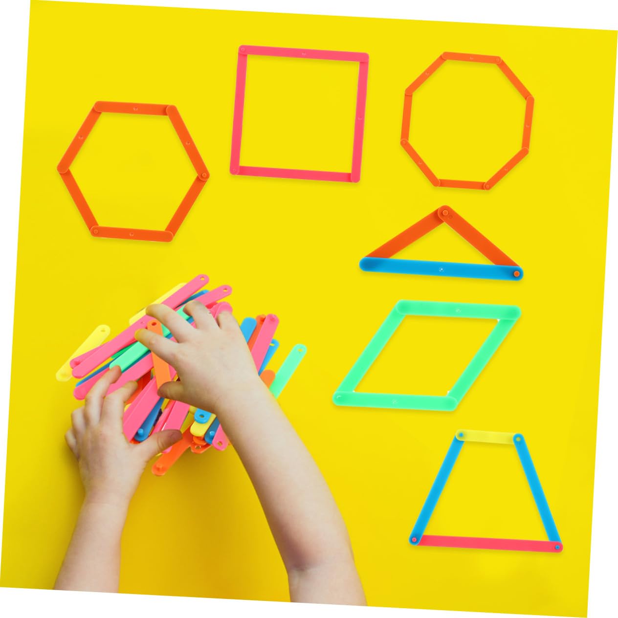 Strisce Poligonali Didattiche per Insegnare Forme Geometriche Bastoncini per Matematica Gioco Educativo 50 pezzi