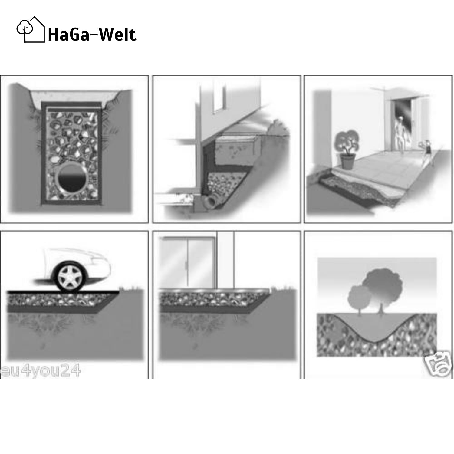 HaGa® Tejido de drenaje de 200 g/m², 2,0 m x 10 m, acabado reforzado para jardinería y paisajismo, evita el anegamiento y mejora la permeabilidad del suelo.