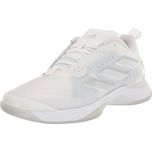 adidas Women's Avacourt Tennis Shoe, White/White/Silver Metallic, 8