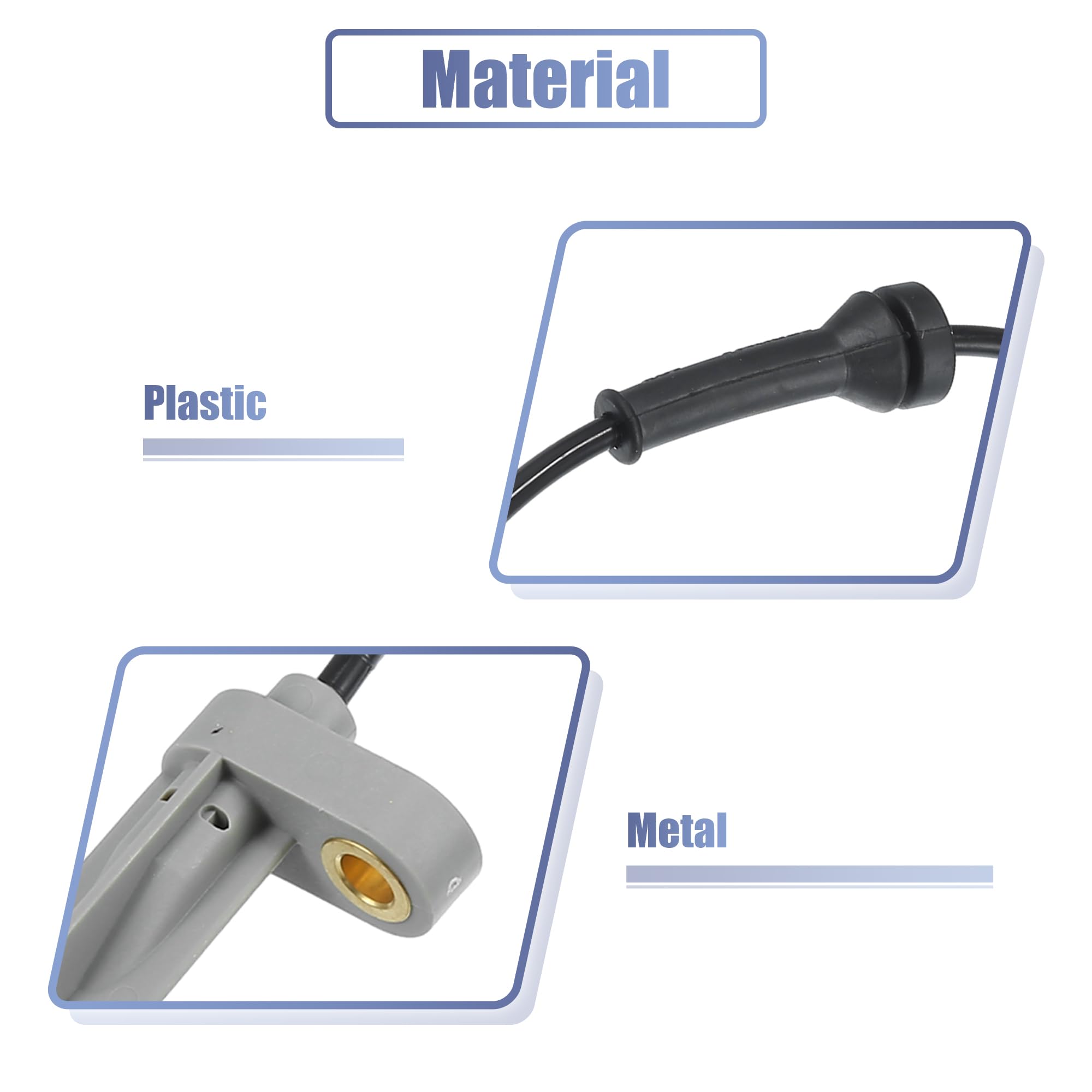 QUARKZMAN ABS Raddrehzahlsensor Für Peugeot 206 2A/C 1998-2019 2 Stück | Schwarz, Material Kunststoff Metall, Gesamtlänge 94cm, OE-Nr. 4545A3/9640921980, Für Peugeot 206 CC 00-08 Cabriolet