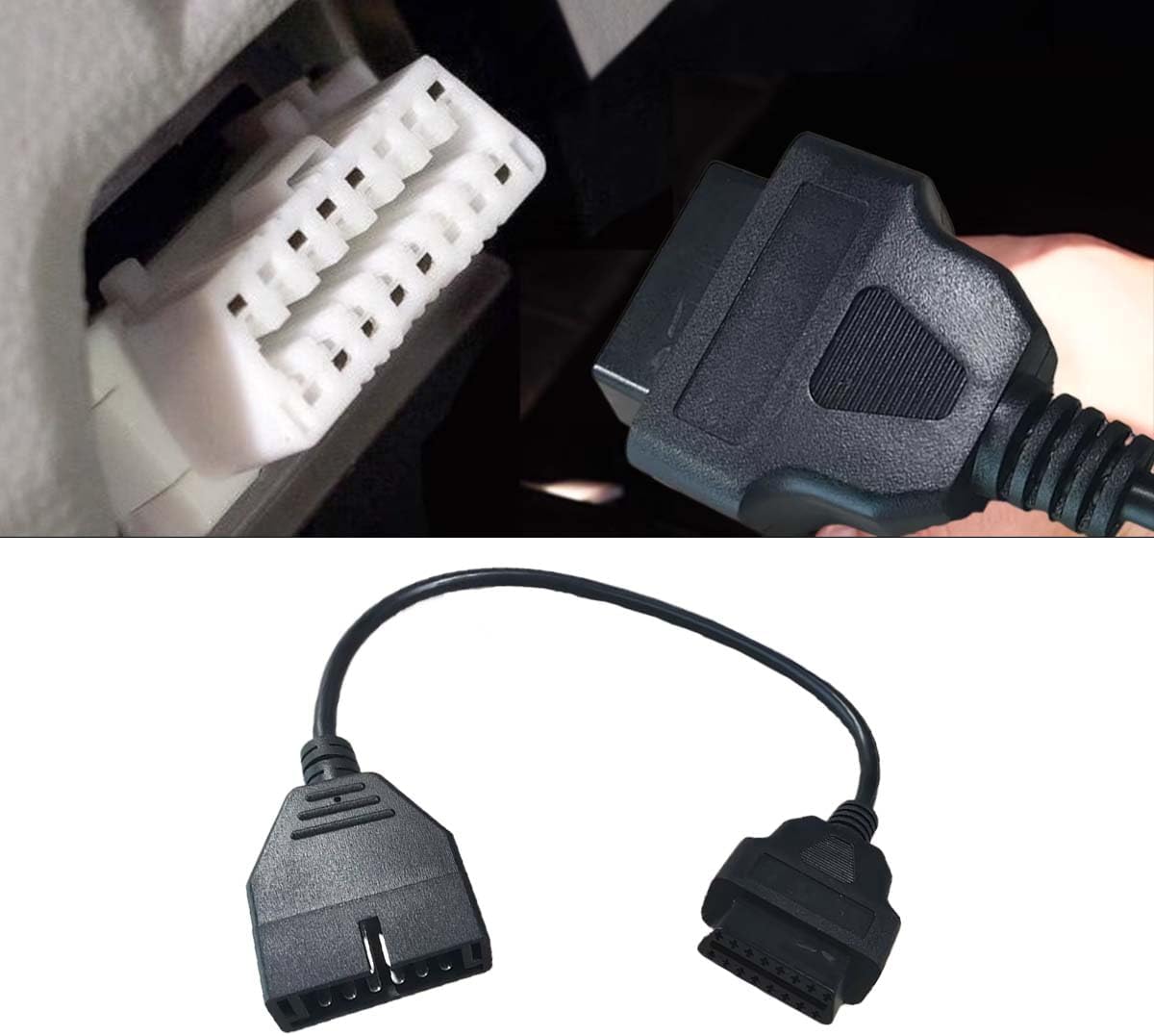 BDZMC OBD2 to OBD1 GM Adapter, Car Code Reader, OBD1 12 Pin to OBD2 16 Pin Socket Scanner Cable Connector, Diagnostic Extension Tool, OBD1 Scanner Adapter Compatible with Most Models