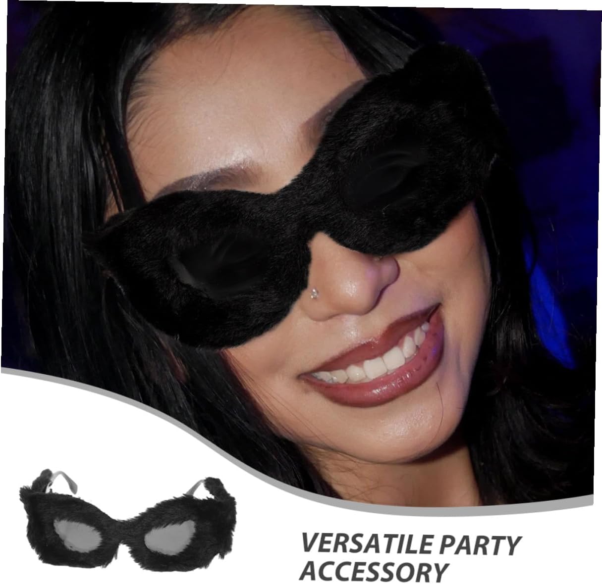 Holibanna 2pcs Plush Fuzzy Sunglasses Punk Soft Velvet Masquerade Eyewear for Women Birthday Party Photography Costume Accessories