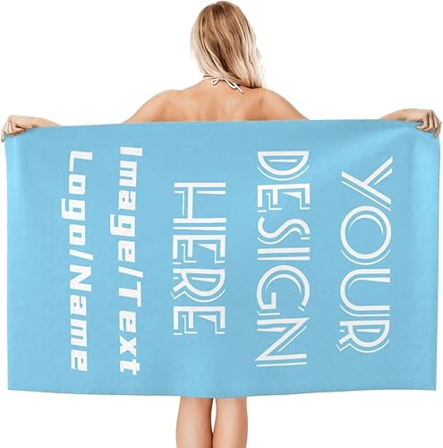 Miniatura 2 de Toalla de playa personalizada para adultos, añade tu texto, imagen, regalo personalizado, toallas de piscina de verano, toalla de baño, 31.5 x 71