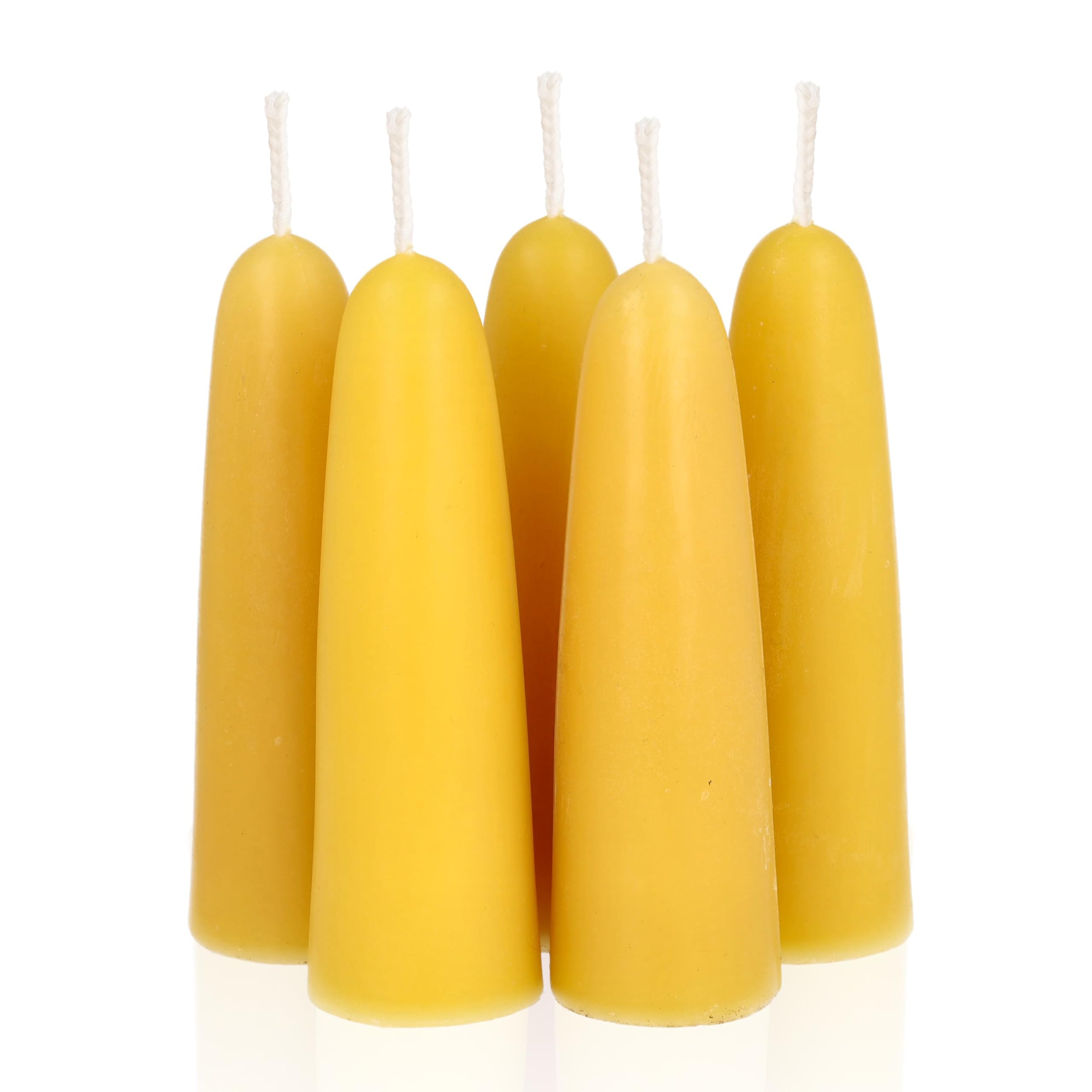 Danilovo Pure Beeswax Candles - Pack Of 5 Taper, Honey-Scented, Sustainable & Long Burning Natural Beeswax Accessory For Any Occasion & Candle Holder (3,5 X 11 Cm, 10 Hour Burning)