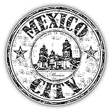 MAGNET Mexico City Grunge Rubber Stamp Travel Vinyl Magnet Bumper Refrigerator Sticker Magnet...