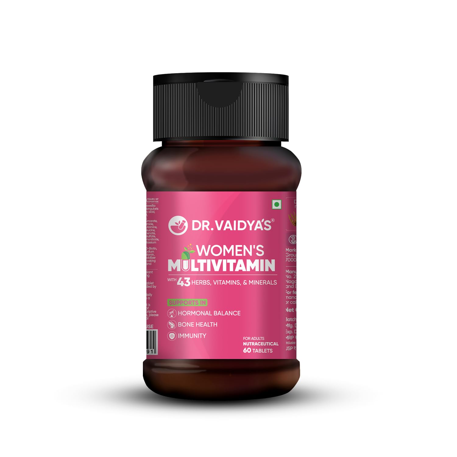 Dr. Vaidya’s Multivitamin for Women | Natural Multivitamin Enriched with Ayurvedic Herbs like Shatavari | Goodness of Calcium and Vitamin D3 tablets, Magnesium supplement, Vitamin B12 supplements & Herbal Extracts | (60 tablets) Pack of 1-image-24
