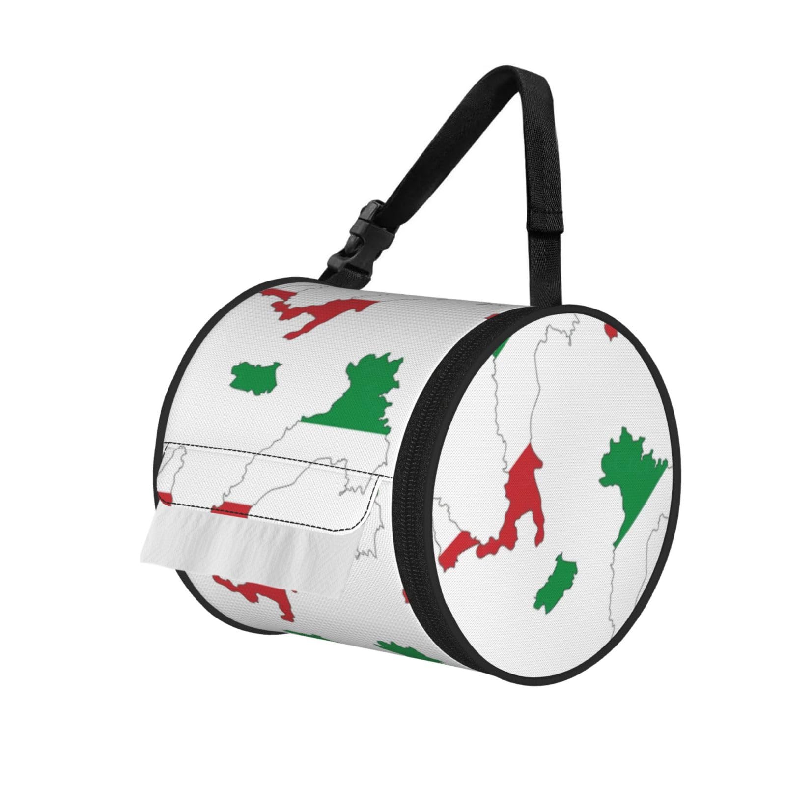 Italian Flag Map Print Fashion Tissues Organizer Box, Hanging Tissue Holder For Purse Coins For Car Office Daily Outing