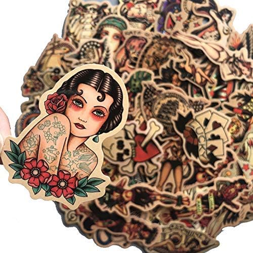 Retro Stickers 50pcs Sailor Jerry Stickers for Laptop Vintage Sexy Beauty Girls for Water Bottles Skateboard Phone Motorcycle Stickers for Kids Teens