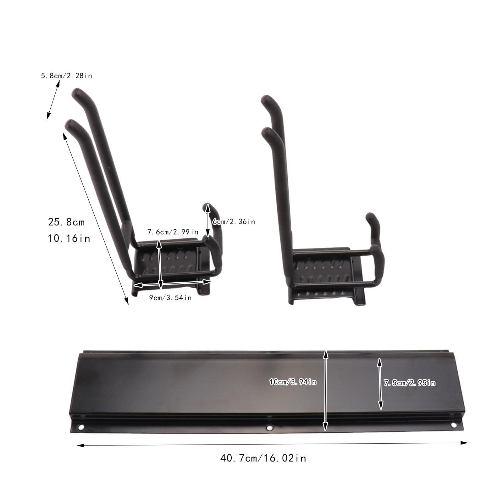 Soporte de Pared para Herramientas de Garaje con Capacidad para 159 Kg (350 Lbs) para Herramientas de Jardín Y Tablas de Snowboard.