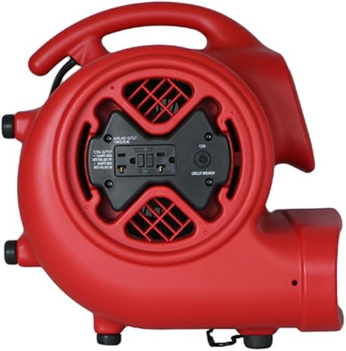 Miniatura 58 de XPOWER P-630HC Pro 1/2 HP 2800 CFM Movimiento de aire centrífugo, secadora de alfombras, ventilador de piso, soplador, mango telescópico y ruedas
